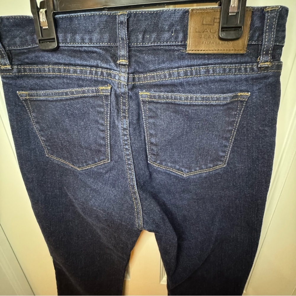LRL Lauren Jean Co Ralph Lauren Dark Blue Boot Cut Petite Size 2 Jeans - Picture 5 of 9